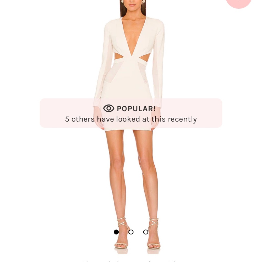 Michael Costello Elise Mini Dress in Off White NWOT Size Small